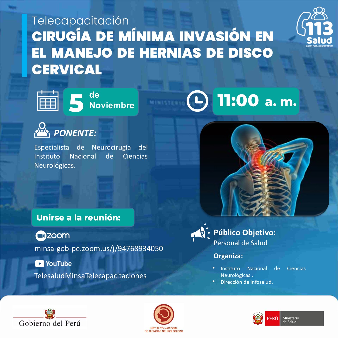 "CIRUGÍA DE MÍNIMA INVASIÓN EN EL MANEJO DE HERNIAS DE DISCO CERVICAL"